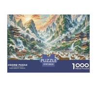 Tiger Treading Stream Valley 1000 Pieces Portable Jigsaw Puzzle Animal Age 3+ Cool Collage Effect, Fun Details, Educational, Challenging 38x26cm/1000pcs