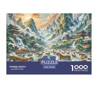 Tiger Treading Stream Valley 1000 Pieces Premium Jigsaw Animal Age 12+ Cool Collage Effect, Home Decoration, Educational, Challenging 70x50cm/1000pcs