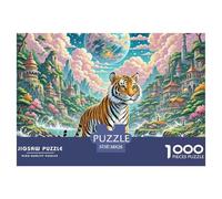 Tiger Treading Stream Valley 1000 Pieces Premium Jigsaw Animal Age 14+ for Adults Cool Collage Effect, Fun Details, Educational, Challenging Puzzle Games 38x26cm/1000pcs