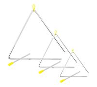 TIGER TRI-SET 6/8/12 inch Triangle Instruments Set - Heavy-duty Steel Triangles with Metal Strikers - Ideal for School, Band or Home Use - 3 Triangles