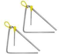 TIGER TRI14-2-MT 20CM (8") Heavy-Duty Steel Triangle Instrument, Complete with Rubberised Handle and Beater, Ideal for Early Development of Rhythm and Primary School Use, Pack of 2