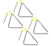 TIGER TRI7-4-MT 15CM (6") Heavy-Duty Steel Triangle Instrument, Complete with Rubberised Handle and Beater, Ideal for Early Development of Rhythm and Primary School Use, Pack of 4