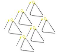 TIGER TRI7-6-MT 15CM (6") Heavy-Duty Steel Triangle Instrument, Complete with Rubberised Handle and Beater, Ideal for Early Development of Rhythm and Primary School Use, Pack of 6