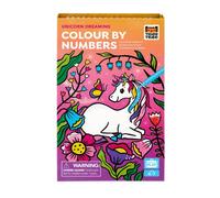 Tiger Tribe Colour by Numbers (Unicorn Dreaming) - Kids Art Set with 34 Colouring Pages & 10 Marker Pens in Magnetic Storage Box, Crafting Gifts for Children, Age 4 Years Old +