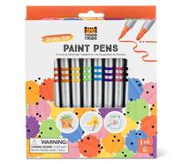 Tiger Tribe Dual-Tip Paint Pen Set - 8 pcs Double Ended Painting Pens with Round & Brush Tips, Kids Colouring Kits, Crafting & Stationery, Mess-Free Art Gifts, Age 5 Years +