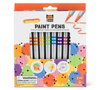 Tiger Tribe Dual-Tip Paint Pen Set, 8 Piece Double Ended Painting Pens | 8 Double Ended Painting Pens with Round & Brush Tips, Mess-Free Art Gift Age 5+