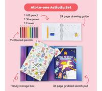 Tiger Tribe How To Draw (Fantasy) - 14 pcs Kids Drawing Set with Step By Step Guide, Sketch Book, Pencils & Accessories In Magnetic Box, Art & Stationery Sets, Gifts For Girls & Boys, Age 5 Years +