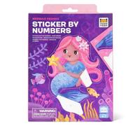 Tiger Tribe Mermaid Friends Sticker By Numbers | Underwater Mosaic Art Activity Set | Compact Magnetic Travel Case | Kids Learning Recognition Toy | Creative Motor Craft Gift for Children Ages 4-7