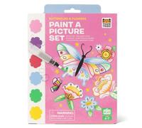 Tiger Tribe Paint a Picture Butterflies & Flowers | 16-Page Nature Painting Book, 6 Paint Colours on Every Page, 1 Magic Water Brush & Sponge, Art Gift for Kids Age 4+