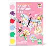 Tiger Tribe Paint-a-Picture Set (Butterflies & Flowers) - 16-Page Nature Painting Book, 6 Paint Colours On Every Page, 1 Magic Water Brush & Sponge, Fun Art Gifts For Kids, Age 4 Years +