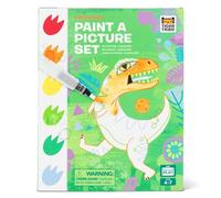 Tiger Tribe Paint-a-Picture Set (Dinosaurs) - 16-Page Dinosaur Painting Book, 6 Paint Colours On Every Page, 1 Magic Water Brush & Sponge, Fun Art Gifts For Kids, Age 4 Years +