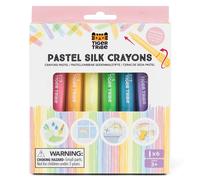 Tiger Tribe Pastel Silk Crayons - 6pc Twistable Crayon Set For Toddlers & Kids, Draws on Paper, Glass, Tiles, Rocks & More, Fun Colouring Sets, Children’s Crafting & Stationery Gifts, Age 3 Years +