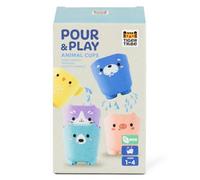 Tiger Tribe Pour & Play Animal Cups (5pcs)| 3-in-1 Stacking Bath Toy for Toddlers & Kids | Interactive Water Toys | Unique Toddler Gifts | Made from Eco Friendly Bioplastic | Age 12 Months +