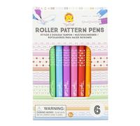 Tiger Tribe Roller Pattern Pen Set - 6 Piece Double Sided Stamp Pens