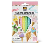 Tiger Tribe Scented Sundae Markers | Ice Cream Fragranced Pen Set for Kids | 6 Colouring Pens With Dessert Themed Patterns | Creative Art Sets | Portable Stationery Kit | Gifts for Children Ages 3+