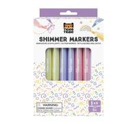 Tiger Tribe Shimmer Markers - 6pcs Glitter Marker Pens Tiger Tribe Multicolor