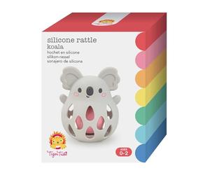Tiger Tribe Silicone Koala Rattle - Animal Rattles for Newborns, Gentle Sound, Sensory Development, Gifts for Girls & Boys, Made from Non-Toxic Food-Grade Silicone, Suitable from 0 Months +