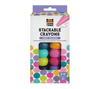 Tiger Tribe Stackable Crayons (Candy Colours) - 8 Pack Chunky Crayon Set & Stacking Toy, My First Crayons For Toddlers & Kids, Crafting Activity, Art & Stationery Gifts For Children, Age 2 + Year Old