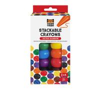 Tiger Tribe Stackable Crayons (Retro Rainbow) - 8 Pack Chunky Crayon Set & Stacking Toy, My First Crayons For Toddlers & Kids, Crafting Activity, Art & Stationery Gifts For Children, Age 2 + Year Old