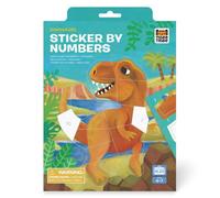 Tiger Tribe Dinosaur Sticker By Numbers | Engaging Animal Mosaic Art Activity Set | Compact Magnetic Travel Case | Kids Number Recognition Learning Toy | Creative Fine Motor Craft Gift for Ages 4-7