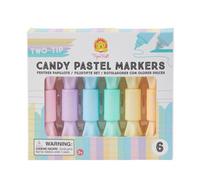 Tiger Tribe Candy Pastel Marker Pens - 6 Colouring Pens Tiger Tribe Multicolor