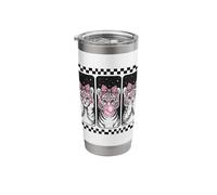 Tiger Trio Coquette Bow Bubblegum Retro Stainless Steel Insulated Tumbler