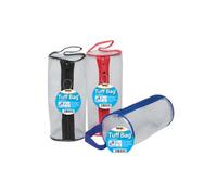 Tiger Tuff Bag Cylinder Pencil Case Clear with Assorted Colour Zips (Pack 12) - 301341x12