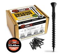 Tiger-Tx Black Stainless Steel Decking And Cladding Screws (Dia)3.2mm (L)40mm Corrosion Resistant A2 Stainless Steel - Pack Of 500