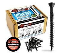 Tiger-Tx Black Stainless Steel Decking And Cladding Screws (Dia)4mm (L)40mm - Corrosion Resistant A2 Stainless Steel - Pack Of 250