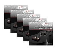 TIGER UAC14-CBN-5 Fluorocarbon Black Ukulele Strings Set for Soprano and Concert Ukes - Pack of 5 Sets