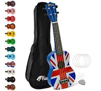 TIGER UKE10-UK Soprano Ukulele with Bag, Felt Pick and Spare Strings - Union Jack