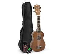 TIGER UKE12-TN Beginner Soprano Ukulele with Chromatic Tuner and Bag - Natural