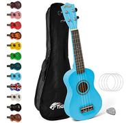 Tiger UKE7-BL Soprano Ukulele - Ideal for Beginners and Schools - Includes Gig Bag, Felt Pick, Spare Strings now with Aquila Strings - Blue