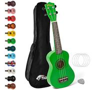 Soprano Ukulele Ukelele for Kids includes Gig Bag, Felt Pick, Spare Strings - Green - TIGER UKE7-GR