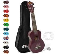 TIGER UKE7-PP Soprano Ukulele for Beginners includes Gig Bag, Felt Pick, Spare Set of Strings Now Equipped with Aquila Strings Purple