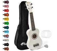 Tiger UKE7-WH Soprano Ukulele - Ideal for Beginners and Schools - Includes Gig Bag, Felt Pick, Spare Strings now with Aquila Strings - White