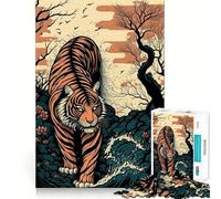 Tiger Ukiyo E Japan China 1000 Pieces Jigsaw Puzzles for Teenagers Brain Skill Leisure Time Exact Edge Thoughtful Gift 38x52cm
