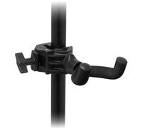 Tiger Ukulele Mandolin Hanger Attachment for Microphone Stand - Adjustable Holder with Secure Grip, Universal Mount, Space-Saving Black Hook for Small String Instruments