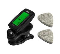 Tiger Ukulele Tuner and Felt Plectrums Accessories Pack - T-47 Chromatic Tuner and 2 Felt Picks