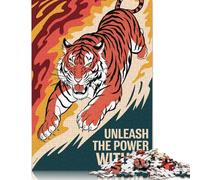 Tiger Unleashed Power Puzzle for Adults And Teenagers 1000 Pieces Paper Puzzles for Adults Puzzles for Teenagers Age 12 Years Up 1000pcs (75x50cm)