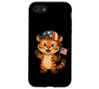 Tiger USA Flag 4th July Independence Day Boys Girls Kids Case for iPhone SE (2020) / 7 / 8