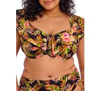 Tiger Valley Ruffle Bikini Top Elomi Black 44DD