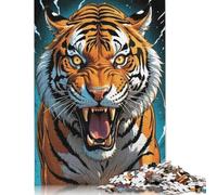 TIGER VECTOR ART Jigsaw Puzzles 1000 Pieces for Adults | Puzzles | 1000 Piece Puzzle Educational Games Home Decoration Puzzle 1000pcs (75x50cm)