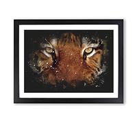 Tiger Vol.6 Paint Splash Modern Art Framed Print | A4 Black Framed Wall Art | Ready to Hang | Modern Animal Picture | Living Room Bedroom Lounge Office