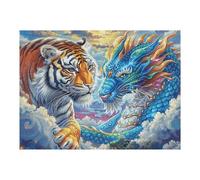 Tiger Vs Dragon 500 PCS/52×38cm Jigsaw Puzzle Bundle Family Puzzle Lovers Fun Family Game Mindful Activity Spring Durable Cardboard 500 PCS/52×38cm