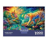 Tiger Wades in A Magical Stream 1000-Piece Jigsaw Puzzle The Forest King Classic Educational Game for Family Puzzle Time 52x38cm/1000pcs