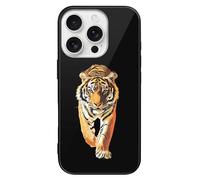 Tiger Walking Printed Phone Case Unisex Cute Trendy Glass Cellphone Protective Cover Compatible with iPhone 16/16 Pro/16 Pro Max/16 Plus/16 E