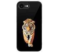 Tiger Walking Printed Phone Case Unisex Cute Trendy Glass Cellphone Protective Cover Compatible with iPhone 16/16 Pro/16 Pro Max/16 Plus/16 E