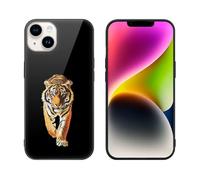 Tiger Walking Printed Phone Case Unisex Cute Trendy Glass Cellphone Protective Cover Compatible with iPhone 14/14 Pro/14 Pro Max/14 Plus