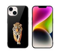 Tiger Walking Printed Phone Case Unisex Cute Trendy Glass Cellphone Protective Cover Compatible with iPhone 14/14 Pro/14 Pro Max/14 Plus